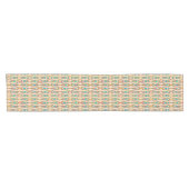 Chemin De Table Court Batik Tribal - Peach rose et Turquoise (Horizontal)