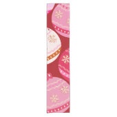 Chemin De Table Court Baubles De Noël Rose Et Rouge (Devant)