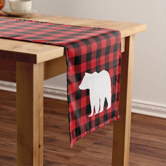 Chemin De Table Court Bear Red Buffalo Check Motif Table Runner (In Situ)