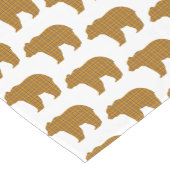 Chemin De Table Court Bear Shape Plaid Orange Light Blue Table Runner (Coin)