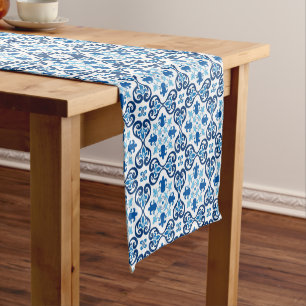 Chemin De Table Court 💙 Beau bleu Azulejos III Coureur de table