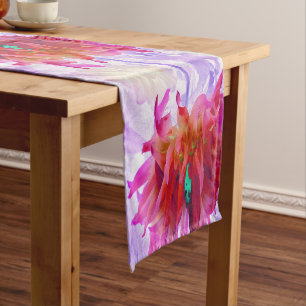 Chemin De Table Court Beau cactus rouge et rose chaud Dahlia