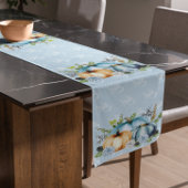 Chemin De Table Court Beau Citrouille bleu automne aquarelle automne