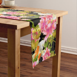 Chemin De Table Court Beauté Japon kimono style koi peony