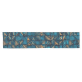 Chemin De Table Court Beautiful Patchwork "Look" in Dark Teal (Horizontal)