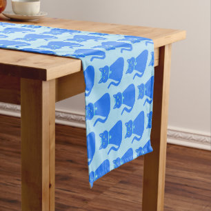 Chemin De Table Court Bébé Bleu mignon Chat Baby shower à motifs