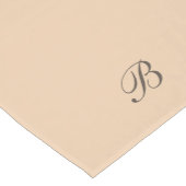 Chemin De Table Court Beige Ecru neutre avec Monogramme initial (Coin)