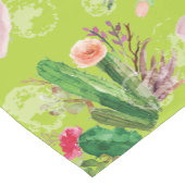 Chemin De Table Court Belle aquarelle florale Cactus (Coin)