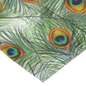 Chemin De Table Court Belle plume verte de paon (Coin)