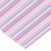 Chemin De Table Court Belles rayures rose bleue (Coin)