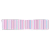 Chemin De Table Court Belles rayures rose bleue (Horizontal)