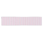 Chemin De Table Court Belles rayures roses blanches (Horizontal)