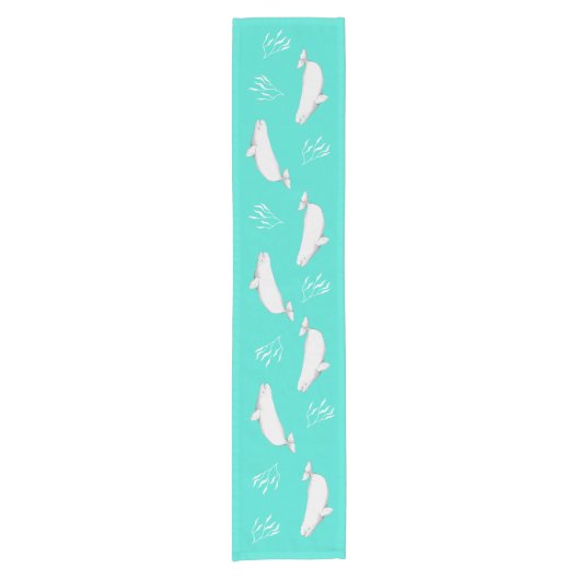 Chemin De Table Court Beluga Whale Turquoise (Devant)