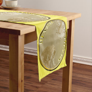 Chemin De Table Court Bengals Tigers Gold Coin,