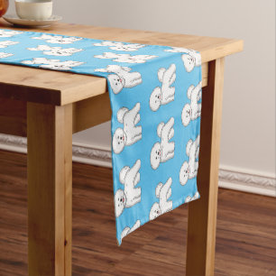 Chemin De Table Court Bichon frise dog dessin animé
