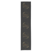 Chemin De Table Court Black and Gold Personalized (Devant)