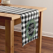 Black Buffalo Plaid Table Runner