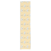 Chemin De Table Court Blanc Beige Floral (Devant)