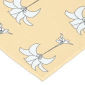 Chemin De Table Court Blanc Beige Floral (Coin)