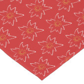 Chemin De Table Court Blanc Edelweiss Outline Motif Rouge (Coin)