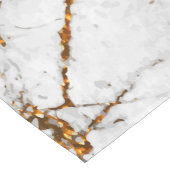 Chemin De Table Court Blanc et marbre d'or (Coin)