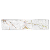 Chemin De Table Court Blanc et marbre d'or (Horizontal)