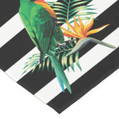 Chemin De Table Court Blancs Noirs Et Perroquets (Coin)