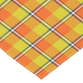 Chemin De Table Court Blaze Orange and Bird Flower Plaid (Coin)