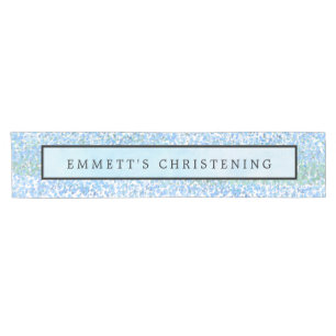 Chemin De Table Court Bleu Aquarelle