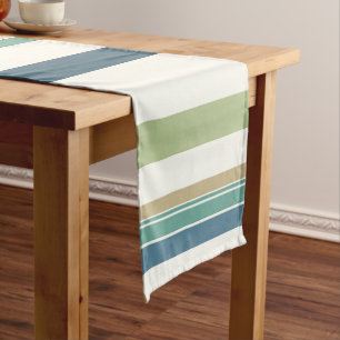 Chemin De Table Court Bleu de la Marine Vert clair