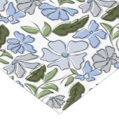 Chemin De Table Court Bleu et vert main tiré bloc floral Imprimer (Coin)