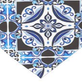 Chemin De Table Court Bleu French Méditerranée Carrelage fête de la douc (Coin)