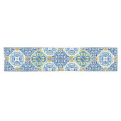 Chemin De Table Court Bleu italien Majolica tuiles (Horizontal)