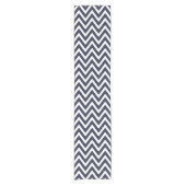 Chemin De Table Court Bleu marine moderne Chevron Stripes (Devant)