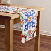 Bleu mexicain coloré talavera espagnol imprimé