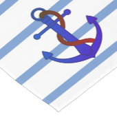 Chemin De Table Court Bleu nautique avec coureur de table d'Ancres (Coin)