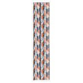 Chemin De Table Court Bleu orange brosses Motif Abstrait (Devant)