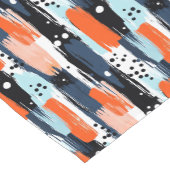 Chemin De Table Court Bleu orange brosses Motif Abstrait (Coin)