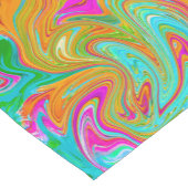 Chemin De Table Court Bleu, orange et rose chaud Super Abstrait Rétro (Coin)