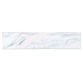 Chemin De Table Court Bleu Rose Clair Et Marbre blanc (Horizontal)