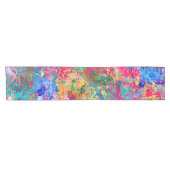 Chemin De Table Court Bleu Rouge Jaune Vert Rose Turquoise Splash Abstra (Horizontal)