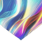 Chemin De Table Court Bleu Turquoise rose Jaune Blanc Vave Abstraction (Coin)