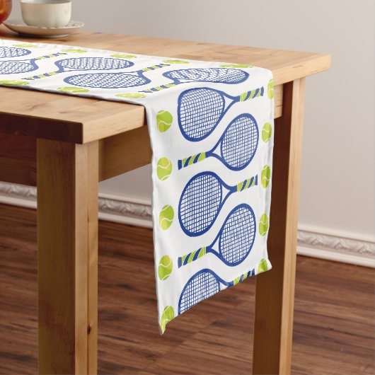 Chemin De Table Court 💙 🎾 bleu, vert, blanc 🎾 de tennis (In Situ)