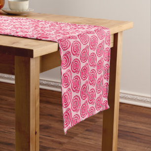 Chemin De Table Court Bloc de coquillages spiraux Imprimer, rose de cora
