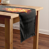 Chemin De Table Court Blooming Fire Rose (In Situ)