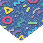 Chemin De Table Court Blue 80s Memphis Motif (Coin)