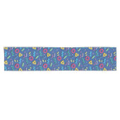Chemin De Table Court Blue 80s Memphis Motif (Horizontal)