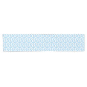 Chemin De Table Court Blue And White Bunny Pattern Cute Easter (Horizontal)