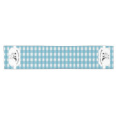 Chemin De Table Court Blue Buffalo Plaid Farm Cow Short Table Runner (Horizontal)
