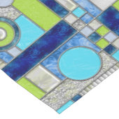 Chemin De Table Court Blue Green Art Deco (Coin)